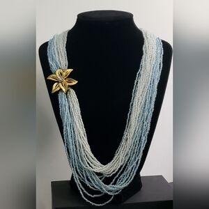 Vintage Seed Bead Fancy Clasp Necklace